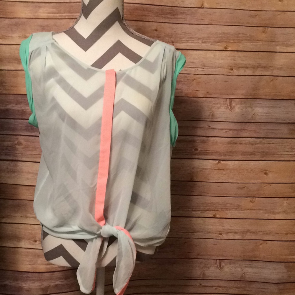 Sheer tank button up